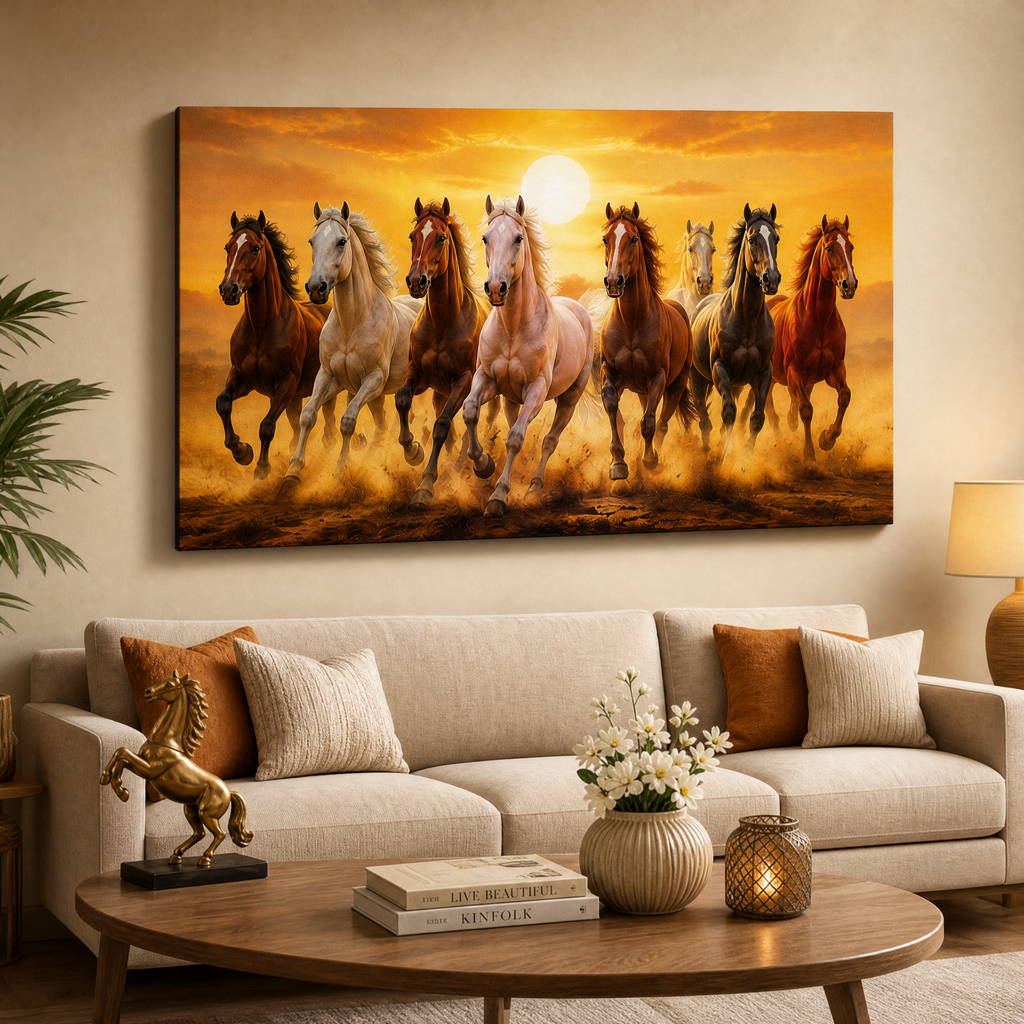 7-Panel Horse Canvas Wall Art - Premium Gallery Wrap Print