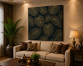 Golden Tropical Foliage Canvas Wall Art