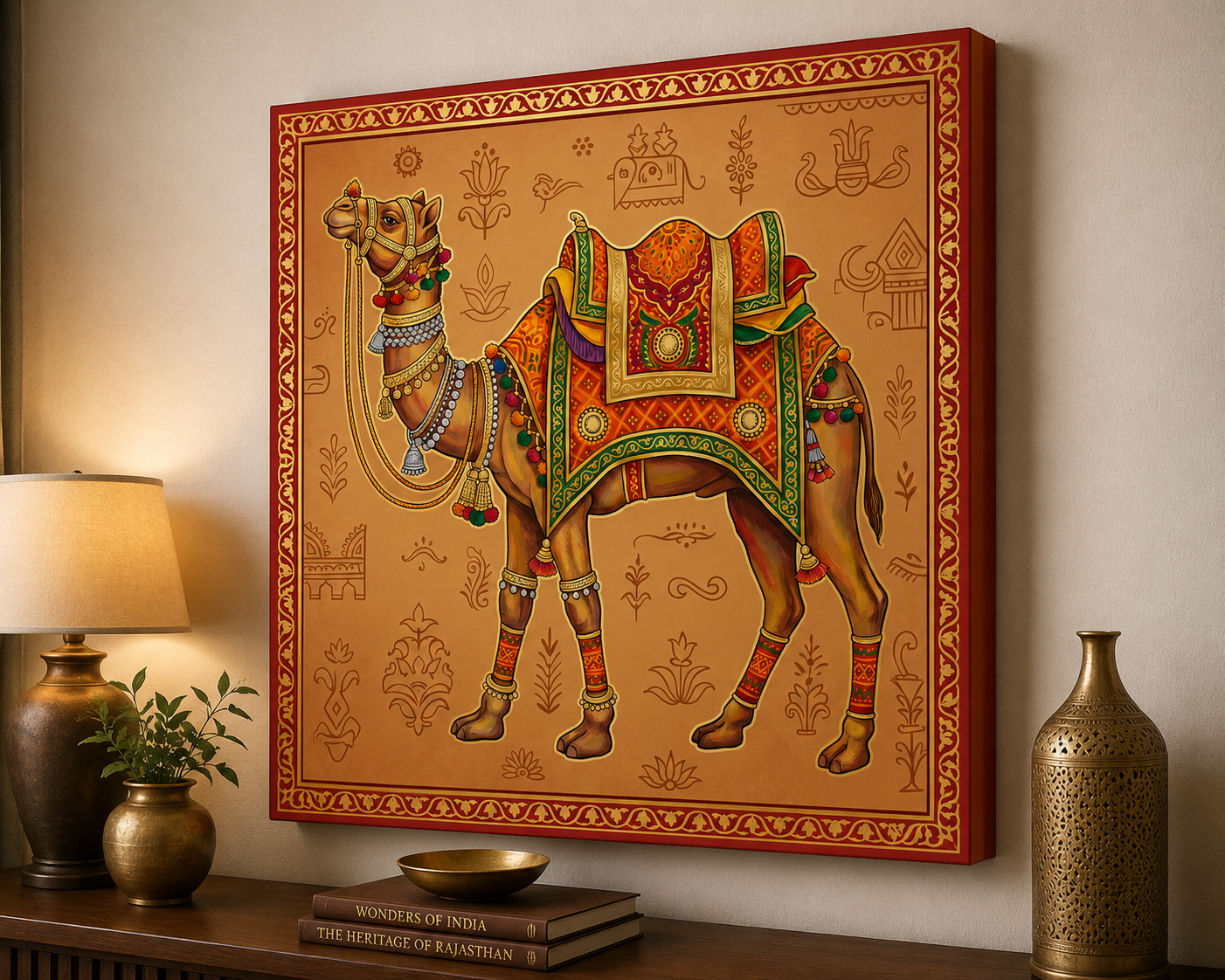 Royal Rajasthani Camel Canvas Wall Art – Traditional Desert Heritage Decor