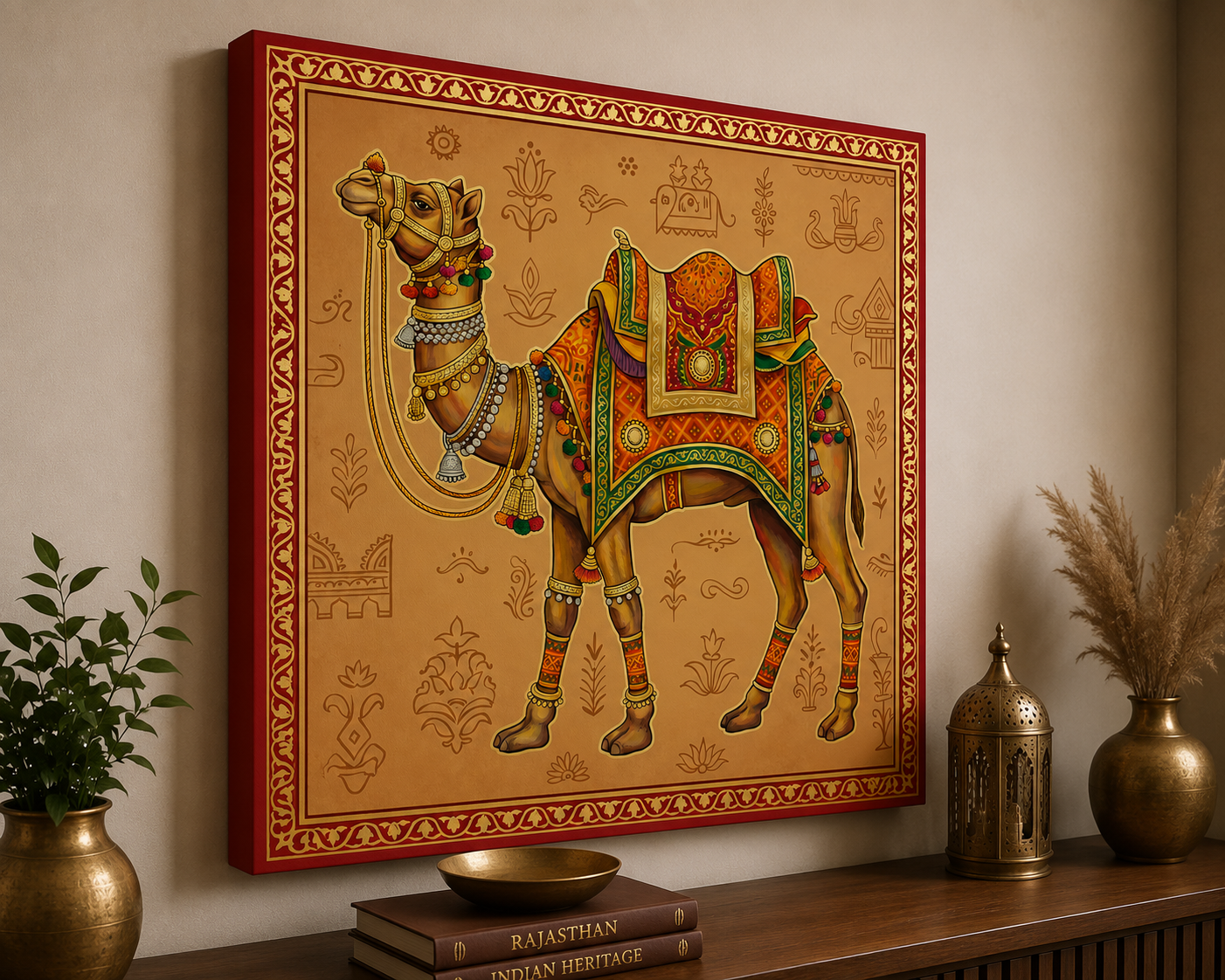 Royal Rajasthani Camel Canvas Wall Art – Traditional Desert Heritage Decor