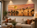 Golden Sunset Over Udaipur Palace – Premium Panoramic Canvas Wall Art
