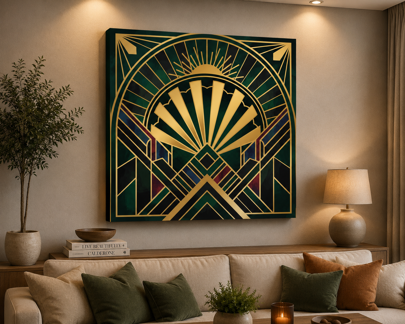 Luxury Geometric Gold Canvas Wall Art