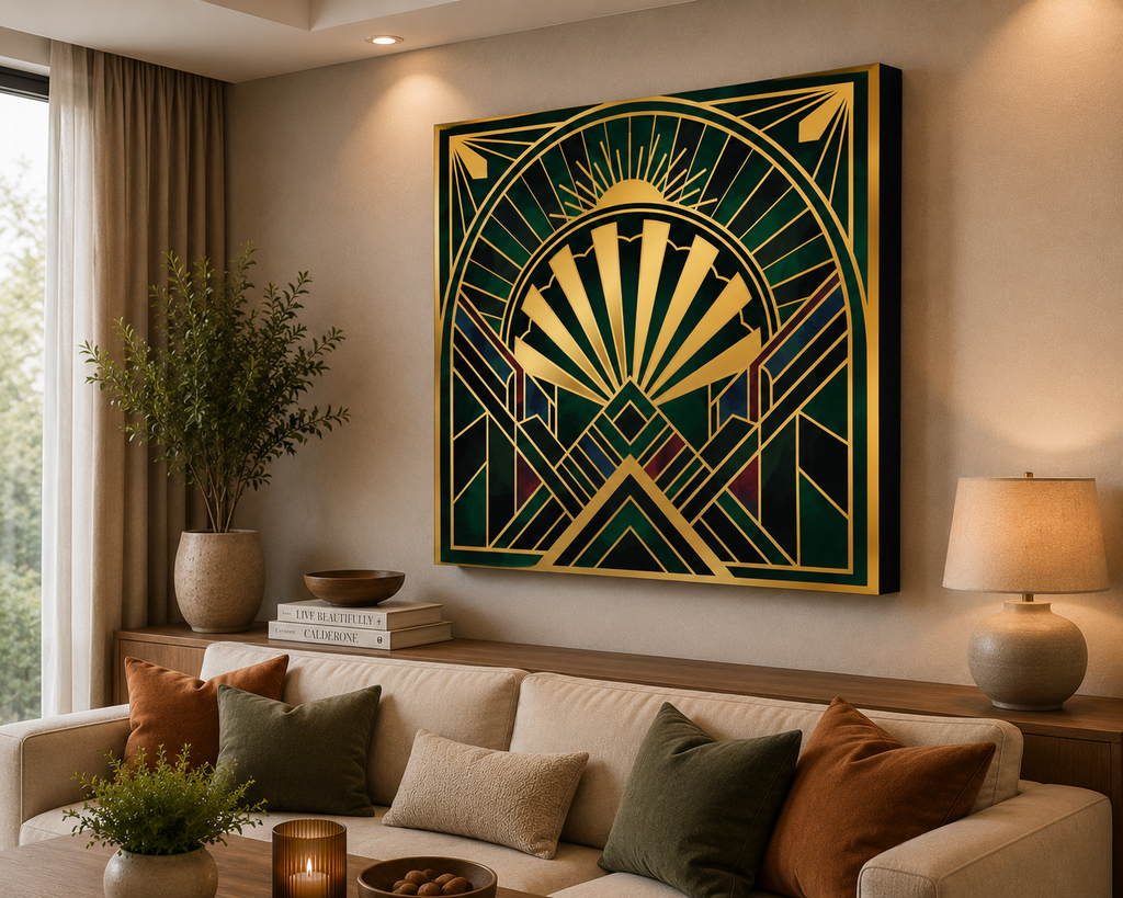 Luxury Geometric Gold Canvas Wall Art