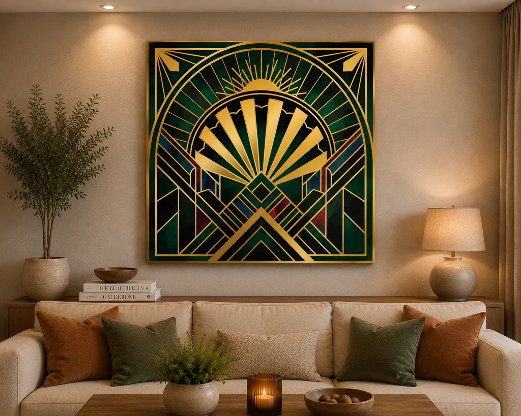 Luxury Geometric Gold Canvas Wall Art