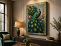 Royal Peacock Blossom Canvas Wall Art – Luxury Nature & Elegance Canvas Print