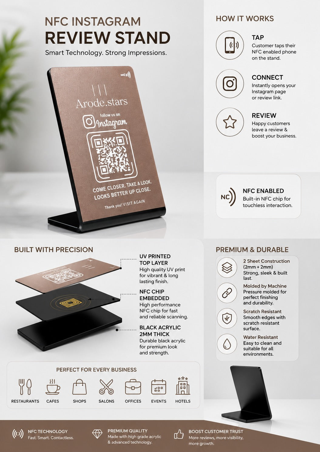 Custom QR Code Stand - Acrylic Table Stand