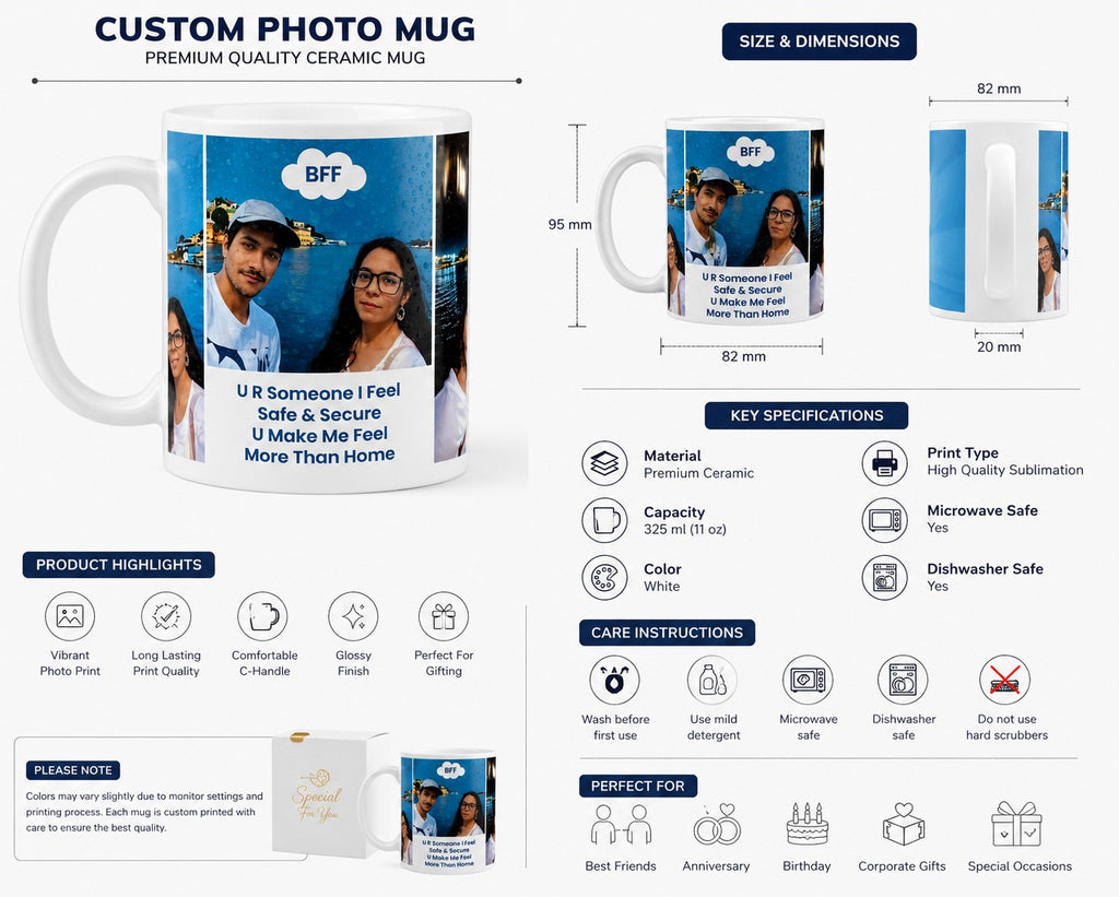 Custom Photo Printed Coffee Mug - Personalized Gift Mug