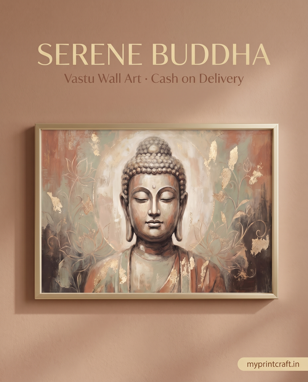 Buddha Serenity Gold - Premium Canvas Wall Art | Luxury Meditation Decor | MyPrintCraft